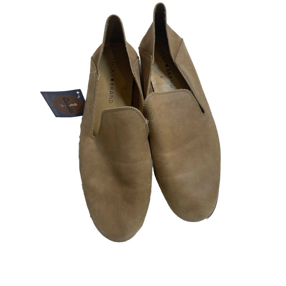 Lucky Brand Tan Flats Minimalist Slip-On Design